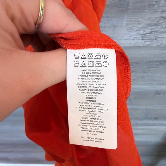 Michael Kors NWT Optic Orange Ruffle Dress Size S - Picture 9 of 14